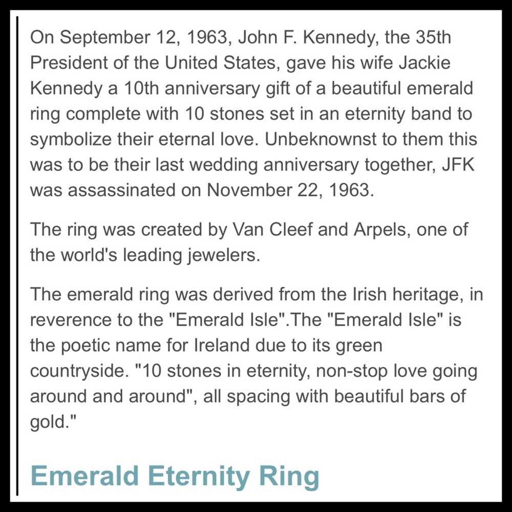 Jackie Kennedy Emerald Band Ring - Picture 6 of 6
